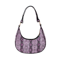 AZB553 Fashion Snake Pattern Ladies Hand Bags Shoulder Underarm Hand Bags Ladies Luxury Underarm Hand Bags For Women