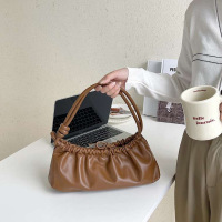 New pleated simple shoulder bag Underarm bag classic retro French womens designer purses bags