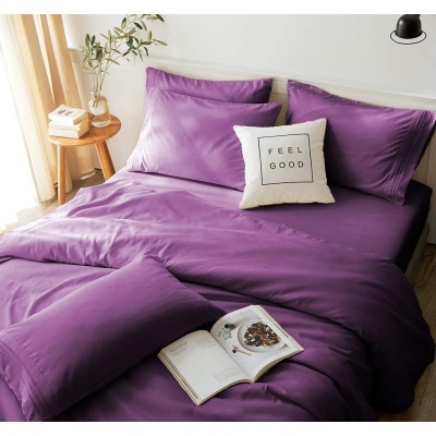 Platinum Hotel Quality Embossed Queen Sheet Set w/4 Pillow Cases Eggplant Purple 
